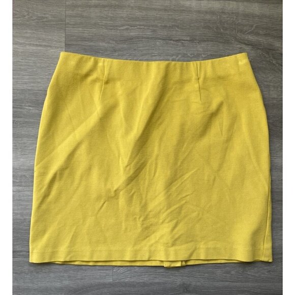 J. Jill Womens Pull On Mini Skirt Yellow Knit Size S Petite - Picture 1 of 3